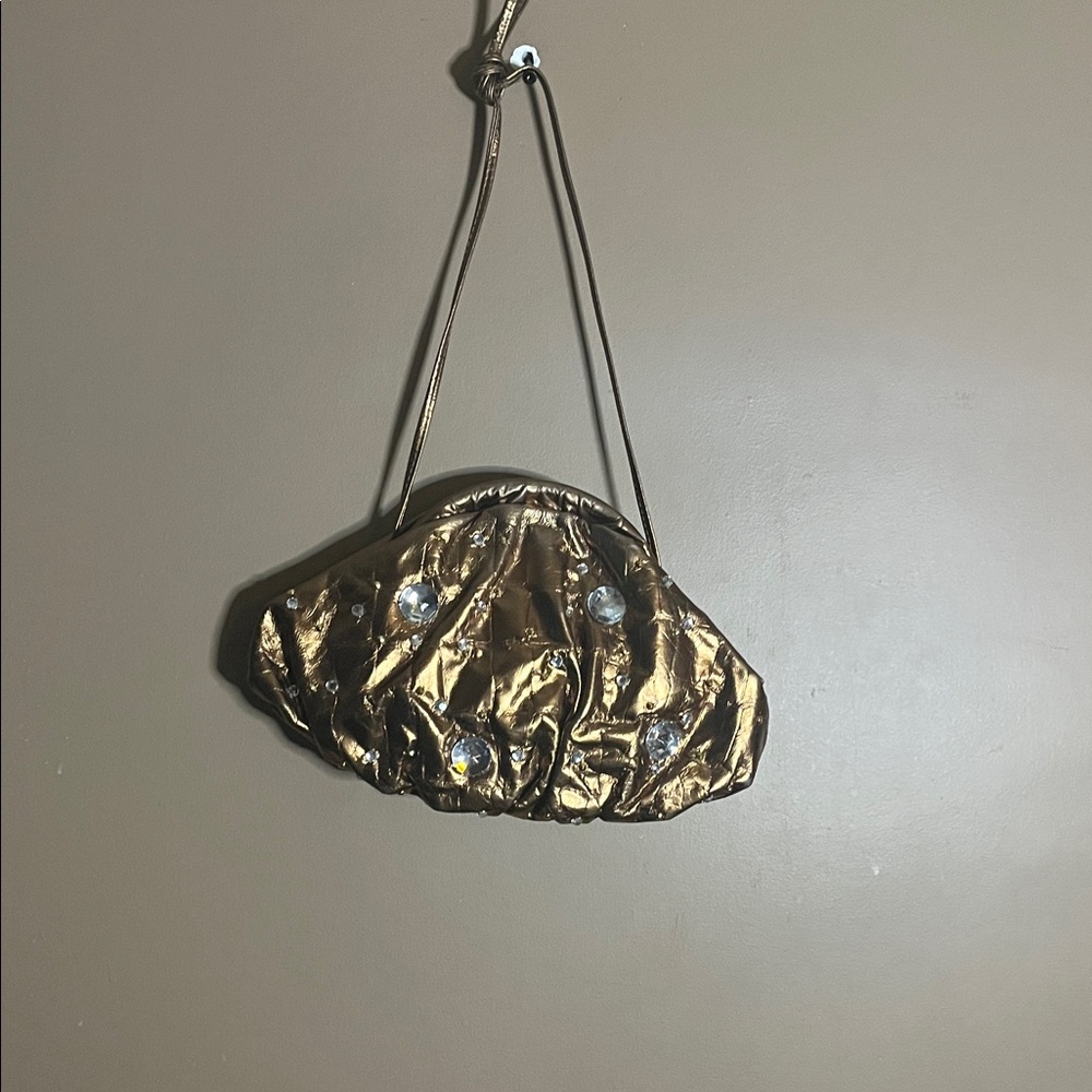 😄Bronze Jeweled Shoulder Bag Clutch 90’s